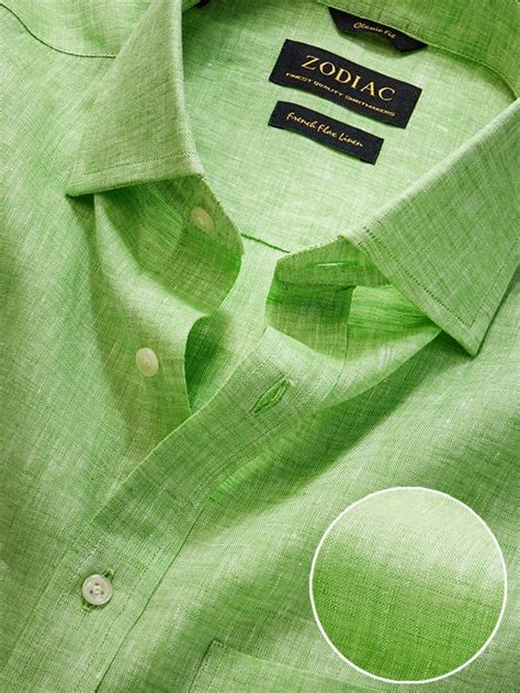 Buy Positano Green Solid Half Sleeve Classic Fit Semi Formal European ...