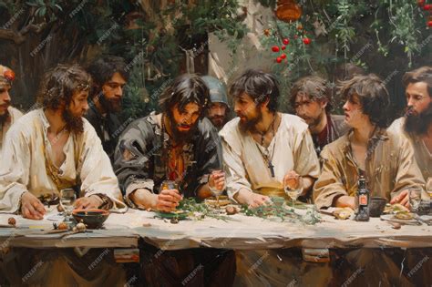 Premium AI Image | Jesus Christ and the Last Supper with the traitor ...