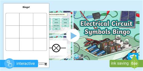 Electrical Circuit Symbols Bingo - Electrical Board Game