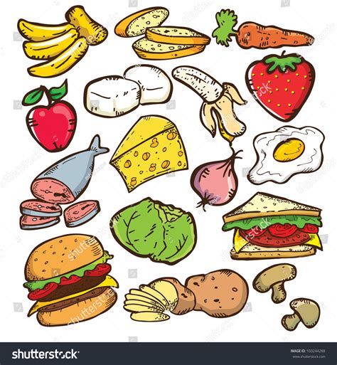 Healthy Foods Drawing at Logan Lovelace blog