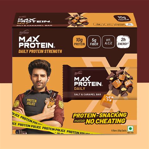 Max Protein Bar - Daily Salt & Caramel Bar – RiteBite Max Protein