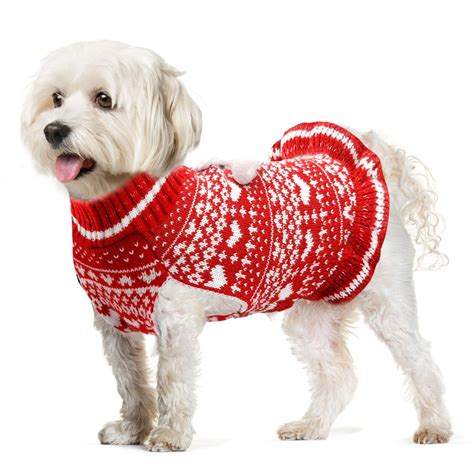 Amazon.com : ABRRLO Christmas Dog Sweaters Dress Red Xmas Dog Costumes ...