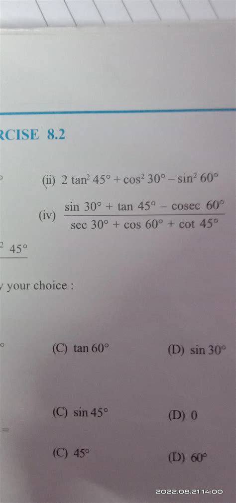 sin 30 + tan 45- cosec 60 by sec 30 + cos 60+cit 45 - Brainly.in