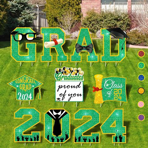 Lotus Hills 11pcs Green and Gold 2024 Graduation Decorations, India | Ubuy