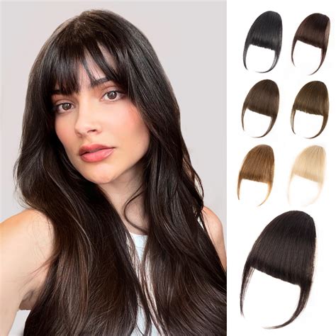 EINAEY Bangs Hair Clip - Brown Black Clip in Bangs Real Human Hair ...