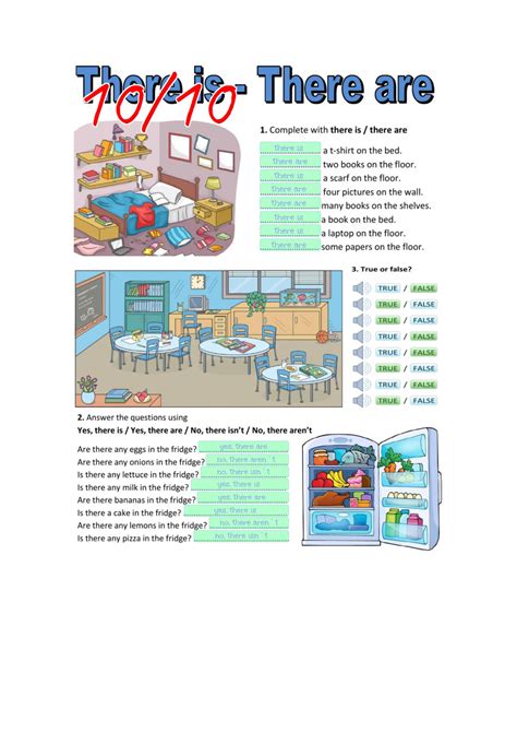 Grammar Ex.: There is - There are worksheet | Live Worksheets