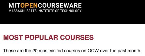 OCW MIT Courses 的图像结果