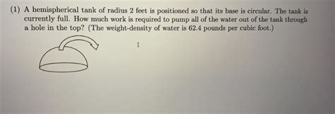 Image result for Work Problem Hemispherical Tank Calc 2