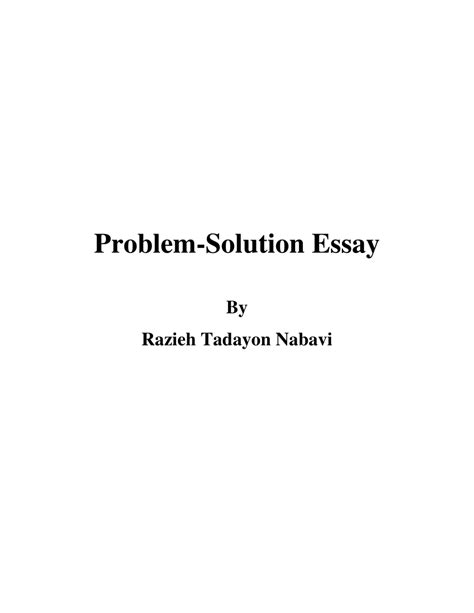 Image result for Problem and Solution Essay Examples