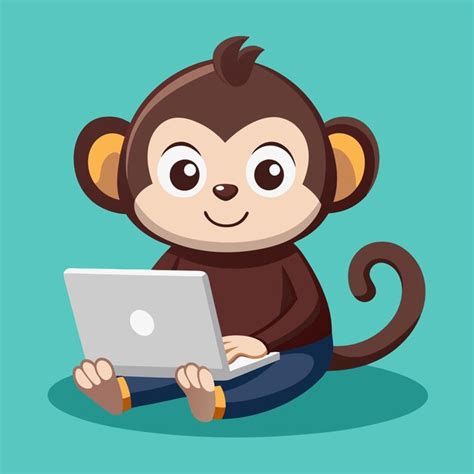 Image result for Cartoon Monkey Computer