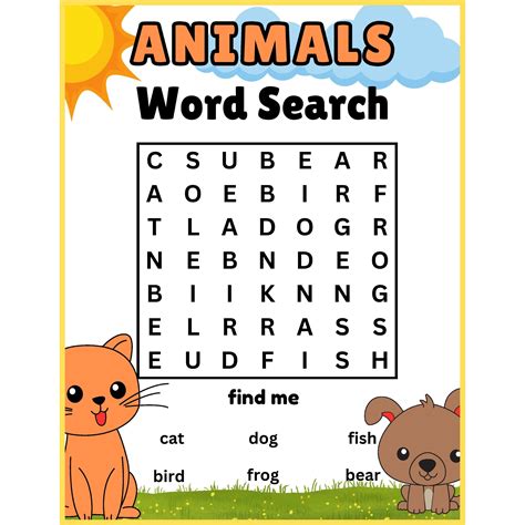Kindergarten Word Search