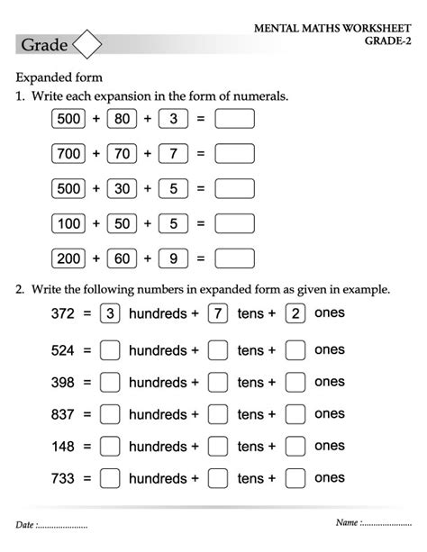 Image result for Expanded Form Grade 4 Worksheets
