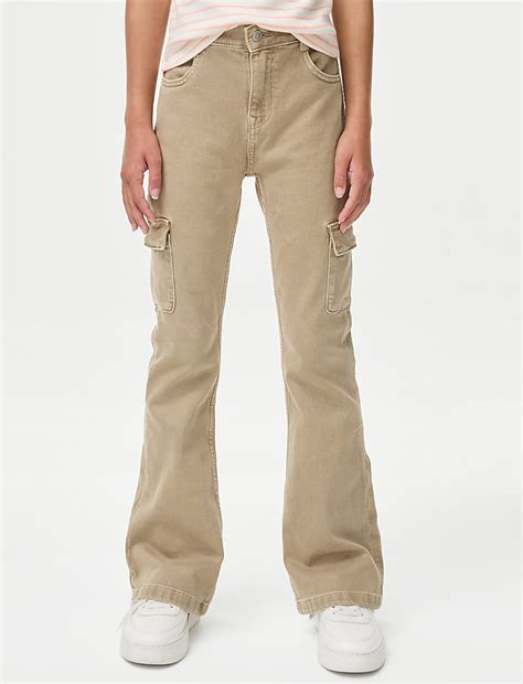 Buy Denim Flared Cargo Jeans (6-16 Yrs) at Marks & Spencer