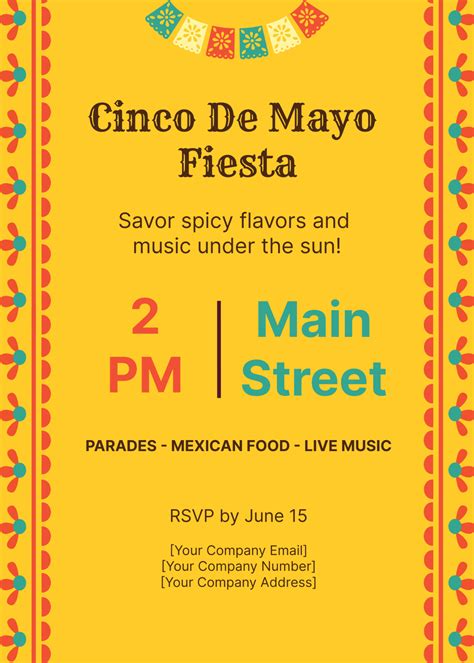 Cinco De Mayo Announcement Invitation Template - Edit Online & Download ...