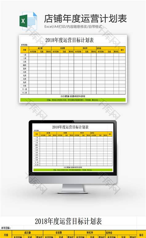 月度运营工作计划表格Excel模板下载_熊猫办公
