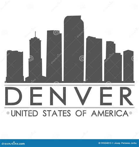 Denver Skyline Silhouette Design City Vector Art | CartoonDealer.com ...