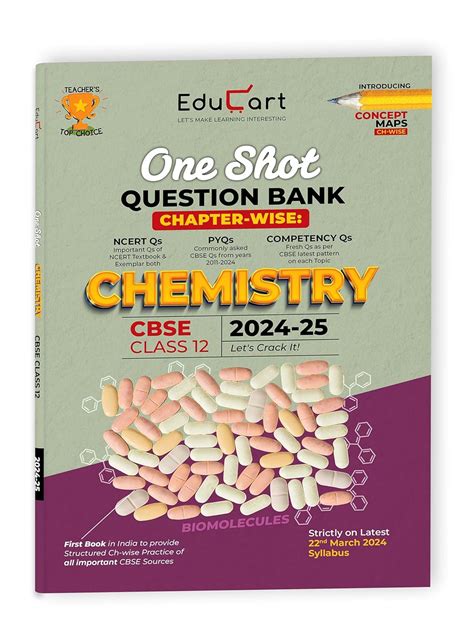 Educart CBSE Class 12 CHEMISTRY One Shot Question Bank 2024-25 (for ...