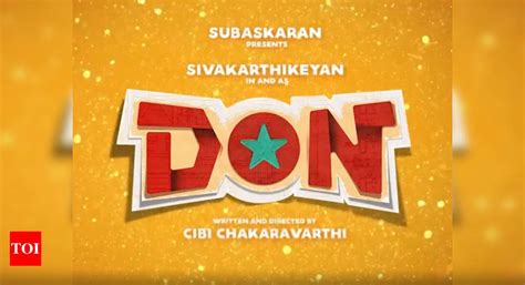 Sivakarthikeyan's next is 'DON' with debutante director Cibi ...