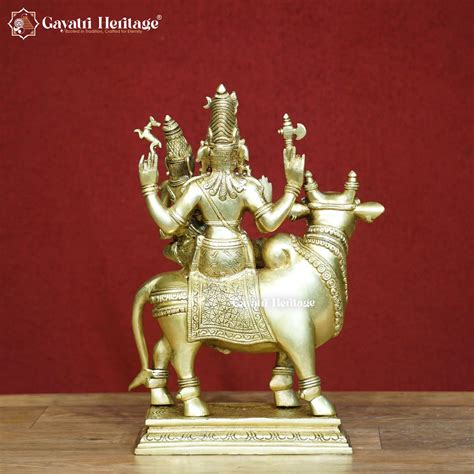 Brass Shiv Parvati with Nandi – Devotional Brass Idol | Gayatri Herita ...
