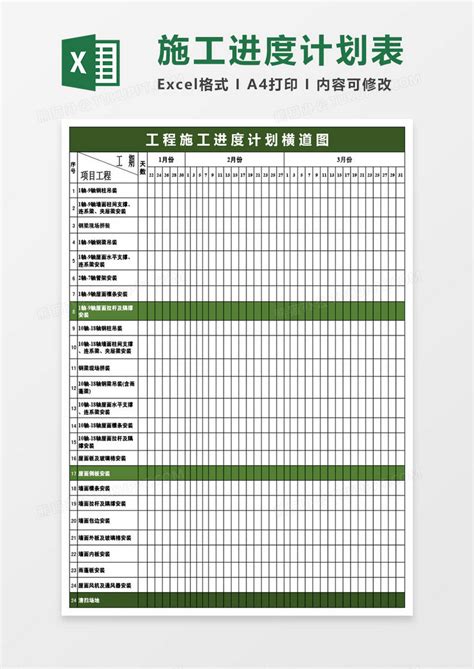 进度_施工进度计划表范例模板下载_图客巴巴