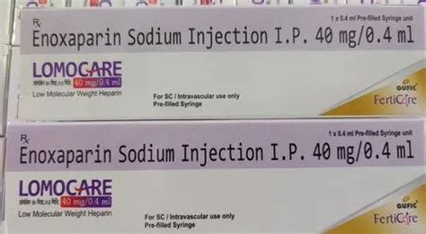 Enoxaparin Sodium - 40mg Lomocare Enoxaparin Injection Trader ...