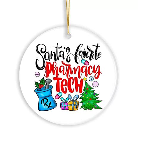 Santa’s Favorite Pharmacy Tech Christmas Ornament, Pharmacist ...