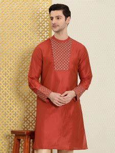 House of Pataudi Men Embellished Straight Kurta - Buy House of Pataudi ...