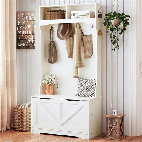 Amazon.com: HOOBRO Hall Tree with Bench and Shoe Storage, Entryway ...