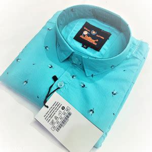 Men Printed Formal Blue Shirt Price in India - Buy Men Printed Formal ...