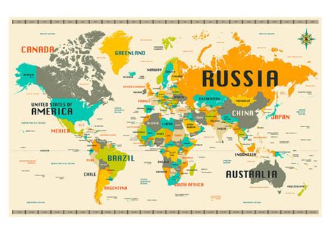 World Map A3 Print 的图像结果