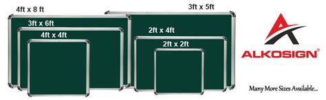ALKOSIGN Astra Chrome Write Boards with Melamine Surface, Green Chalk ...