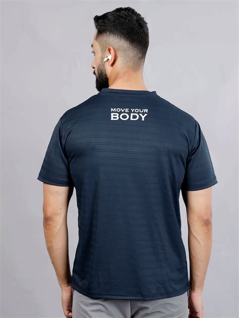 Navy blue Dry fit workout motivation T-shirt by Slugger | Regular Fit