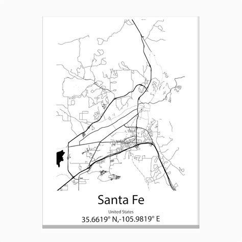 Santa Fe,United States Minimalist Map Canvas Print by Kamluu - Fy