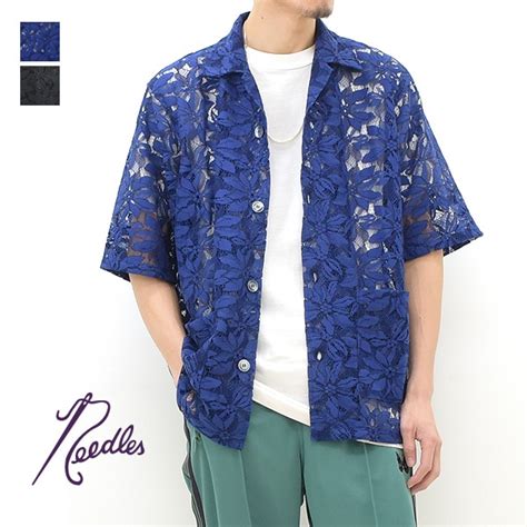 【23SS】Needles ニードルズ カバナシャツ レースクロス フラワー CABANA SHIRT -C/PE/R LACE CLOTH ...
