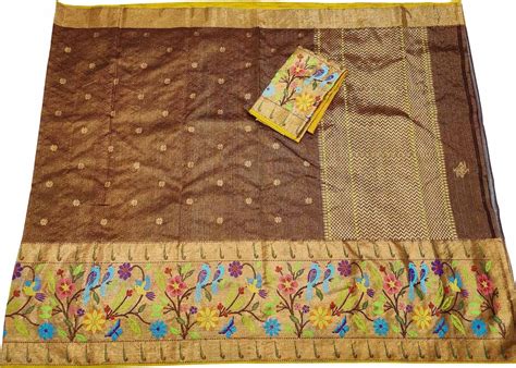 Golden Kota Doria Saree - 20% Off!