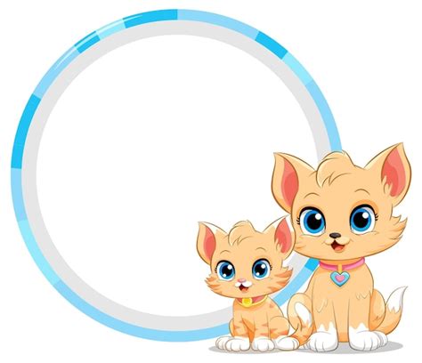 Round frame with cute cat | Free Vector