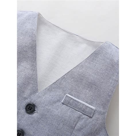 Buy Hopscotch Boys Grey Solid Shirt, Waistcoat and Pant Set Online