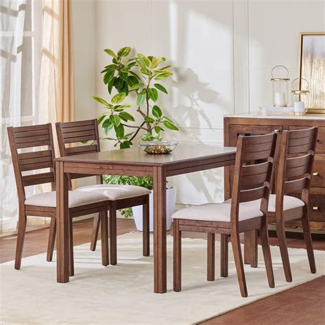 Buy Montoya 4-Seater Dining Set with Chairs - Brown from Home Centre at ...