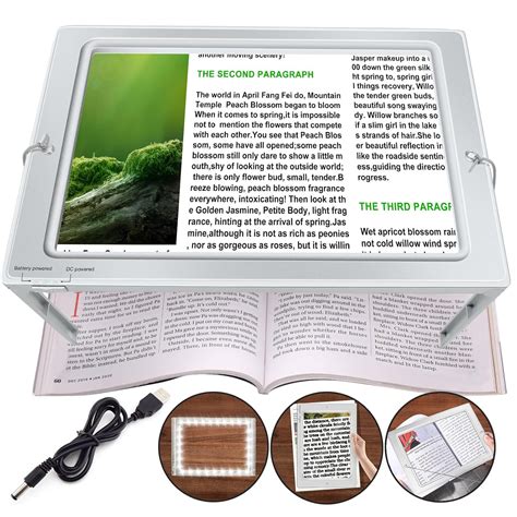 Upgrade Acrylic Hands-Free Magnifying Glass - JUOIFIP Large Lens ...