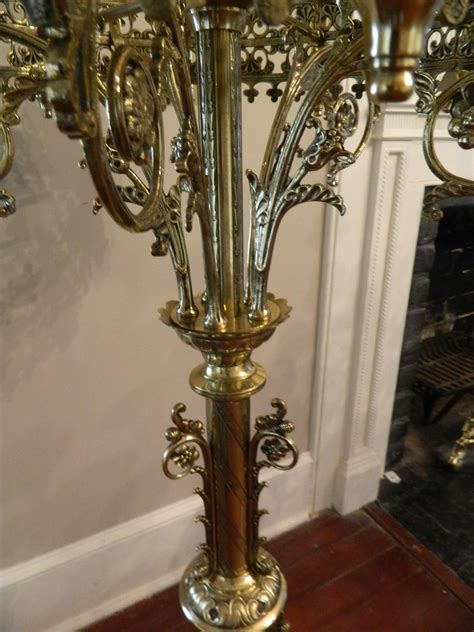 Pair of Large Floor Standing Brass Candelabras, circa 1860 at 1stDibs ...