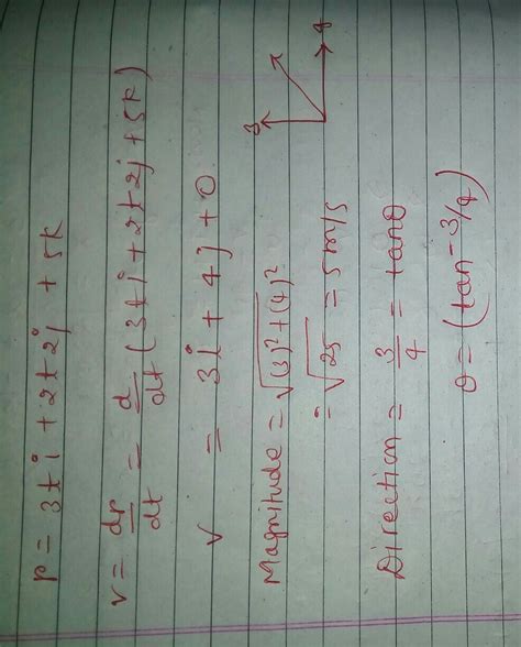 The position of a particle is given by r=3ti+2t2j+5k where r is in ...