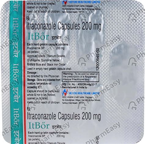 Itbor 200 MG Capsule (7): Uses, Side Effects, Price & Dosage | PharmEasy