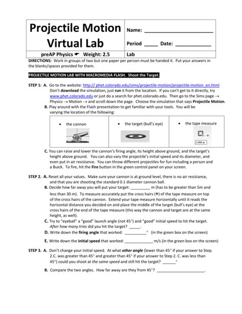 Image result for Lab Projectile Intro Lab