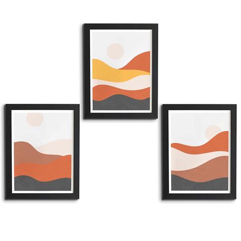 TheKarkhana Set of 3 Wall Frame Combo|Line Art Fast Food Black & White ...