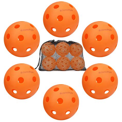 Buy JoncAye Pickleball Ball Set, Outdoor Indoor Pickle-Balls 6, 12 Pack ...