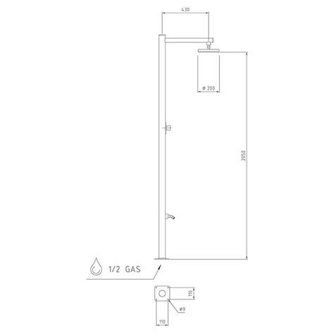 Outdoor Shower Column in Chromed Stainless Steel Made in Italy