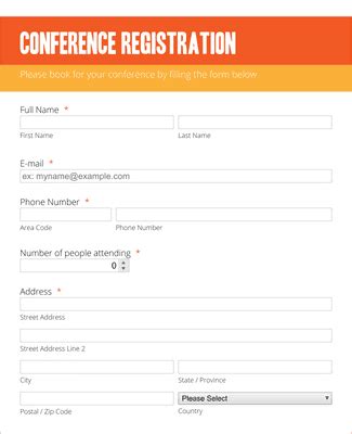 Conference Registration Form Template 的图像结果