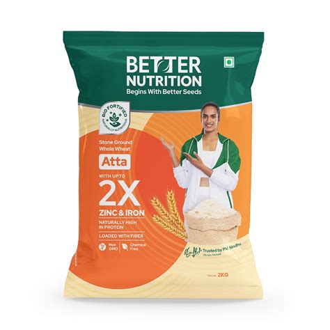 Better Nutrition Biofortified 2kg Atta | Nutritious, Healthy, 100% ...