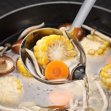 Buy Vroxy Separator Skimmer Spoon Cooking Oil Filter Durable Stainless ...