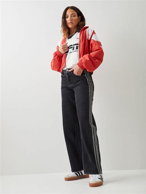 Buy adidas Originals Black Denim Firebird Loose Track Pant Trousers ...